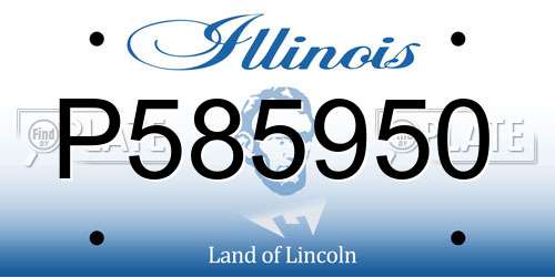 P585950 Illinois License Plate