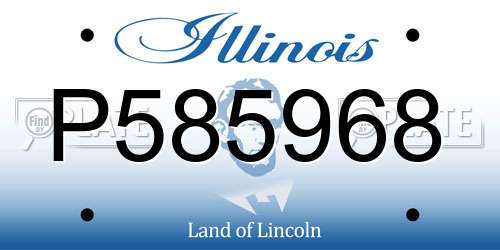 P585968 Illinois License Plate