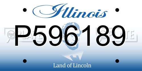 P596189 Illinois License Plate