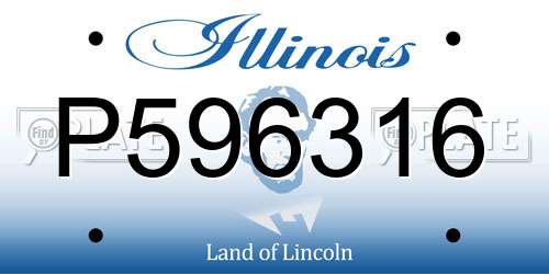 P596316 Illinois License Plate