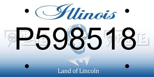P598518 Illinois License Plate
