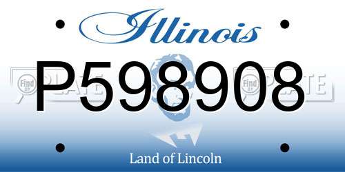 P598908 Illinois License Plate