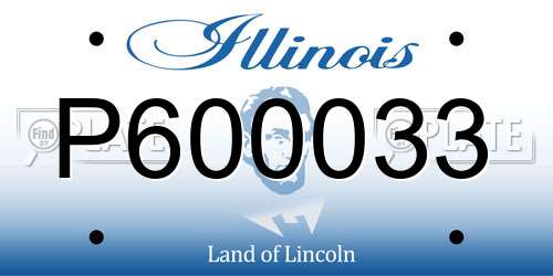 P600033 Illinois License Plate
