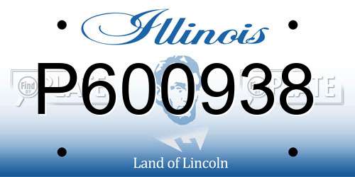 P600938 Illinois License Plate
