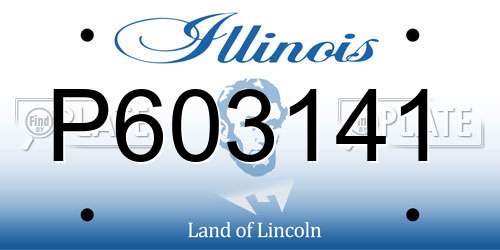 P603141 Illinois License Plate