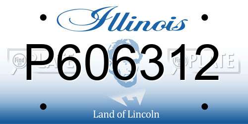 P606312 Illinois License Plate