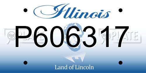 P606317 Illinois License Plate