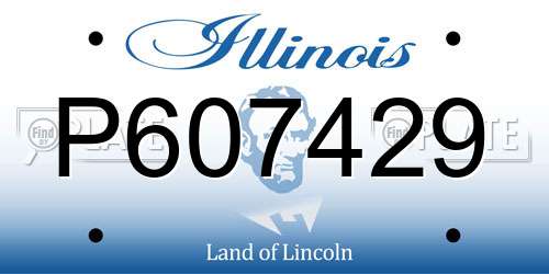 P607429 Illinois License Plate
