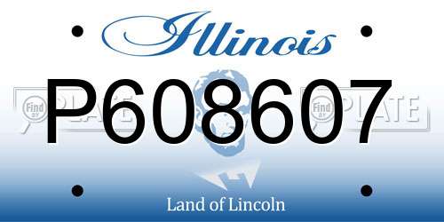 P608607 Illinois License Plate