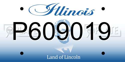 P609019 Illinois License Plate