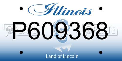 P609368 Illinois License Plate