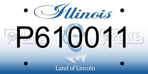 P610011 Illinois License Plate