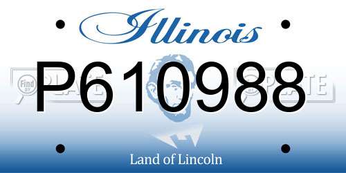 P610988 Illinois License Plate