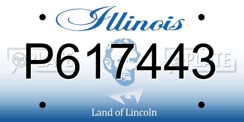 P617443 Illinois License Plate