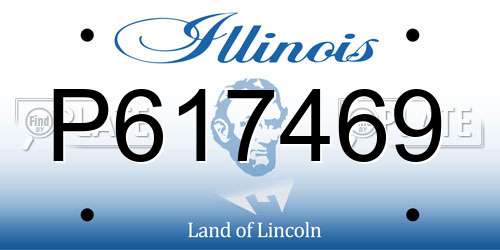 P617469 Illinois License Plate