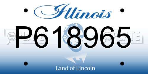 P618965 Illinois License Plate