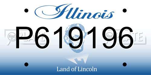 P619196 Illinois License Plate