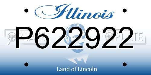 P622922 Illinois License Plate