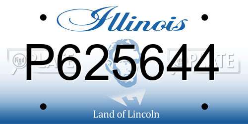 P625644 Illinois License Plate