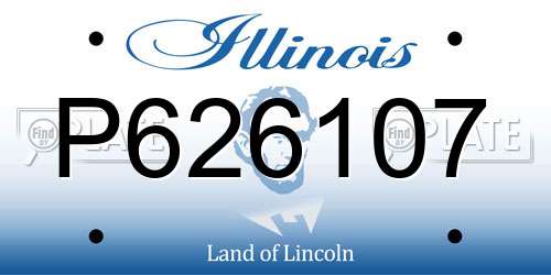 P626107 Illinois License Plate