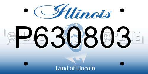 P630803 Illinois License Plate