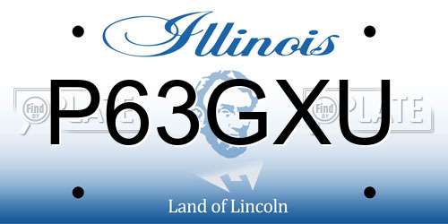 P63GXU Illinois License Plate