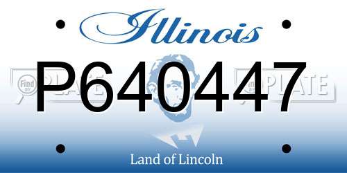 P640447 Illinois License Plate