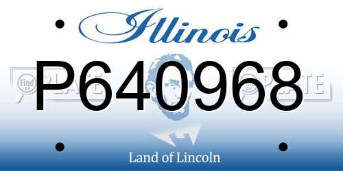 P640968 Illinois License Plate