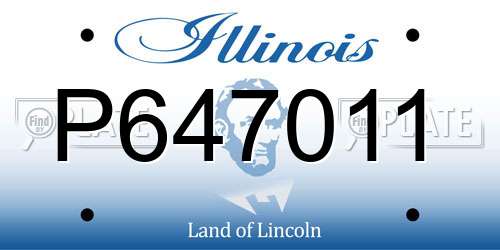 P647011 Illinois License Plate