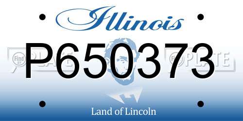 P650373 Illinois License Plate