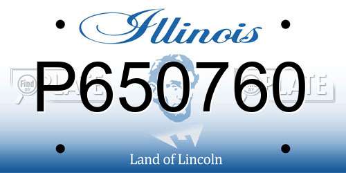 P650760 Illinois License Plate