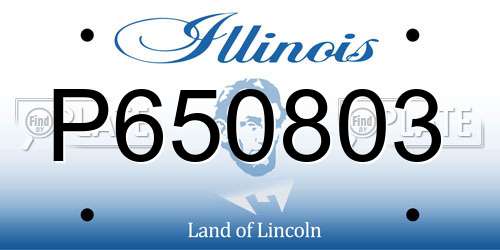 P650803 Illinois License Plate