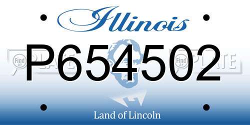 P654502 Illinois License Plate