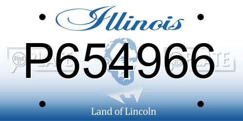 P654966 Illinois License Plate