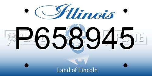 P658945 Illinois License Plate