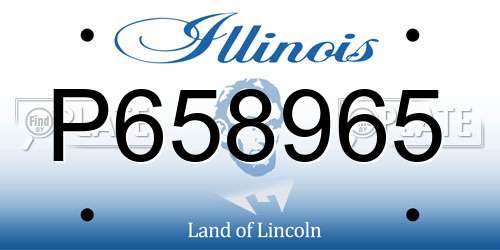 P658965 Illinois License Plate