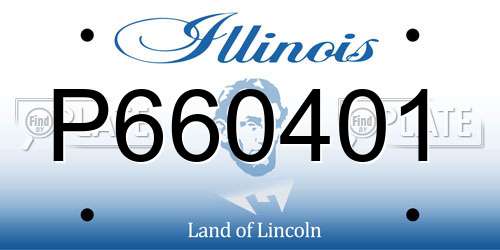 P660401 Illinois License Plate