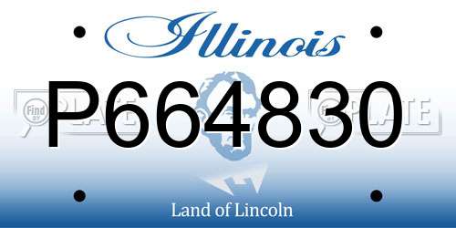 P664830 Illinois License Plate