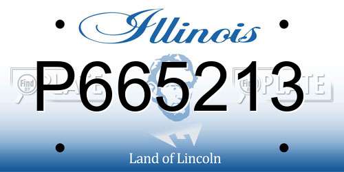 P665213 Illinois License Plate