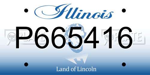 P665416 Illinois License Plate