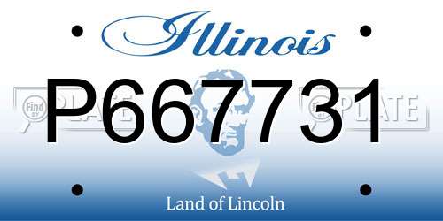 P667731 Illinois License Plate
