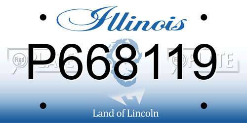 P668119 Illinois License Plate
