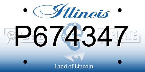P674347 Illinois License Plate