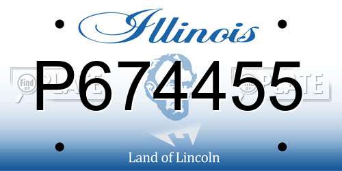 P674455 Illinois License Plate