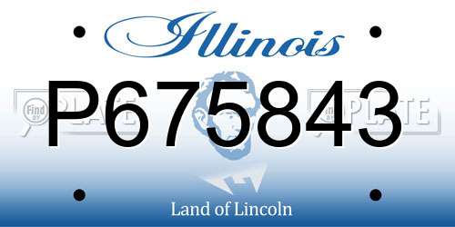 P675843 Illinois License Plate