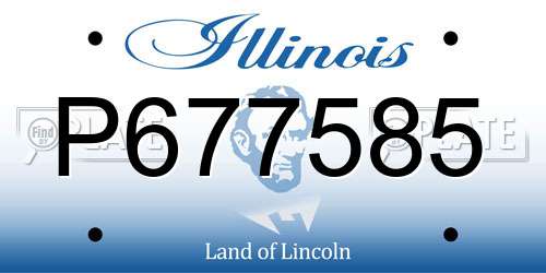 P677585 Illinois License Plate
