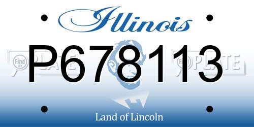 P678113 Illinois License Plate