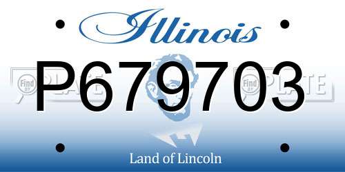 P679703 Illinois License Plate