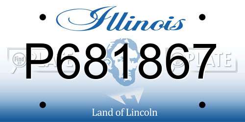 P681867 Illinois License Plate