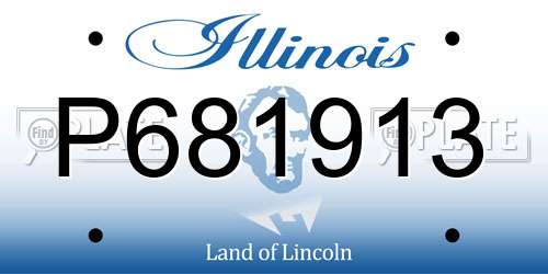 P681913 Illinois License Plate